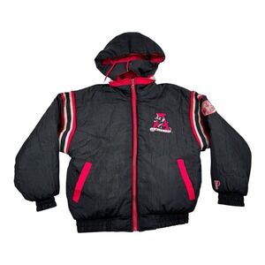 Vtg 90's Alabama Crimson Tide Puffer Jacket Mens S Pro Player Hood Reversible
